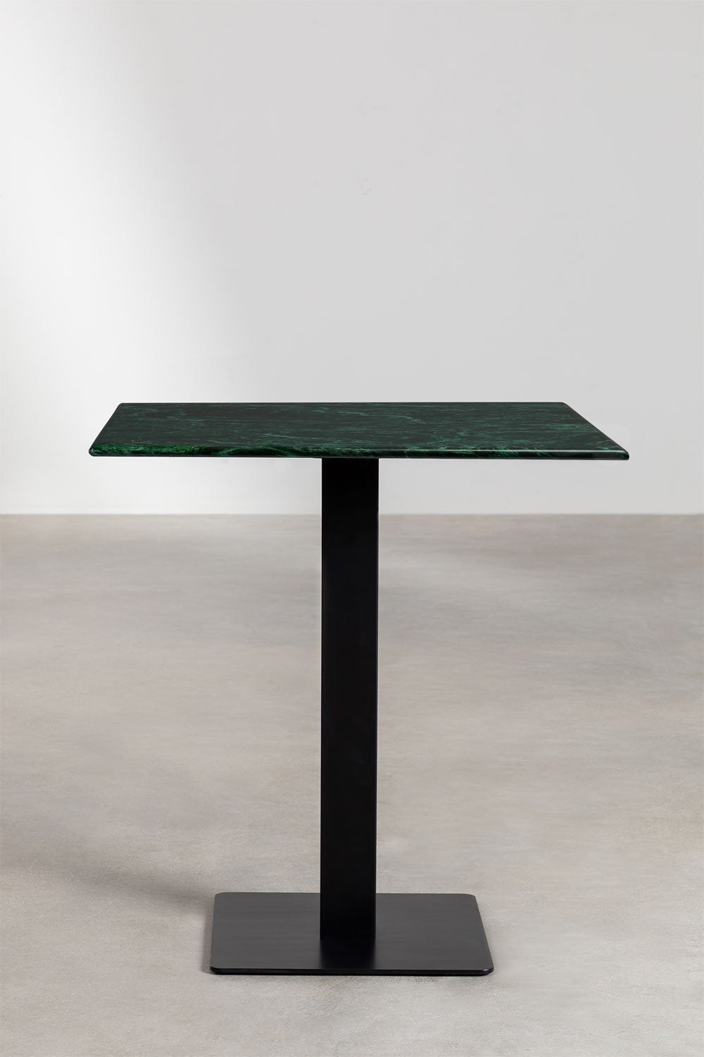 Mesa de Bar Cuadrada en Mármol Livanto ↔︎ 60 cm Verde NEGRO -  SKLUM