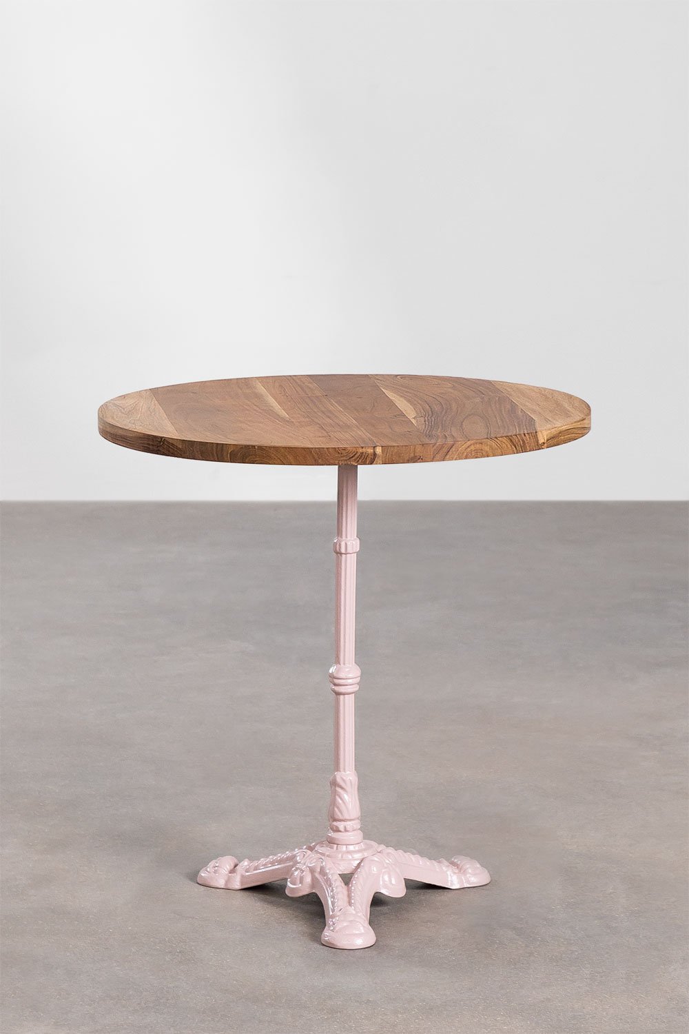 Mesa de Bar Redonda en Madera de Acacia Vienna Ø70 cm Rosa Algodón de Azúcar -  SKLUM