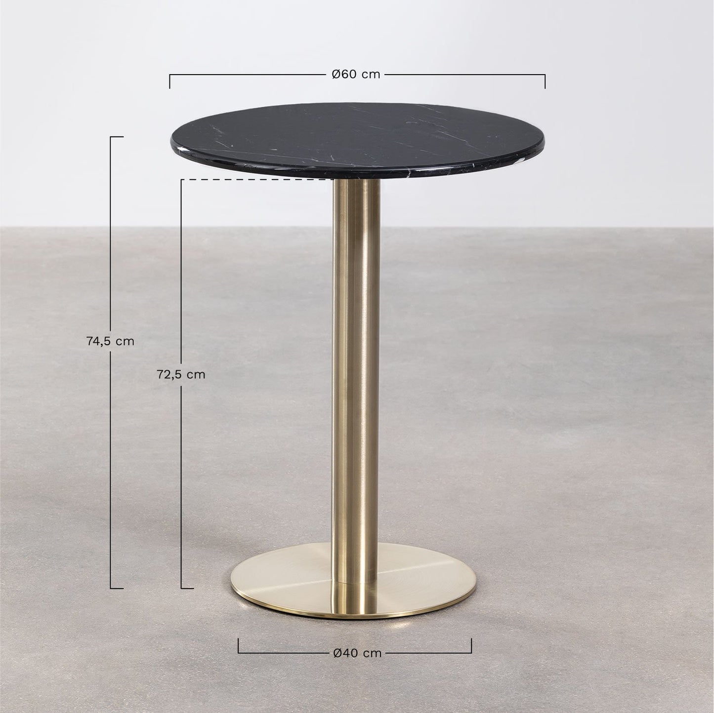 Mesa de Bar Redonda en Mármol Cosmopolitan Ø60 cm Blanco Oro Rosa -  SKLUM