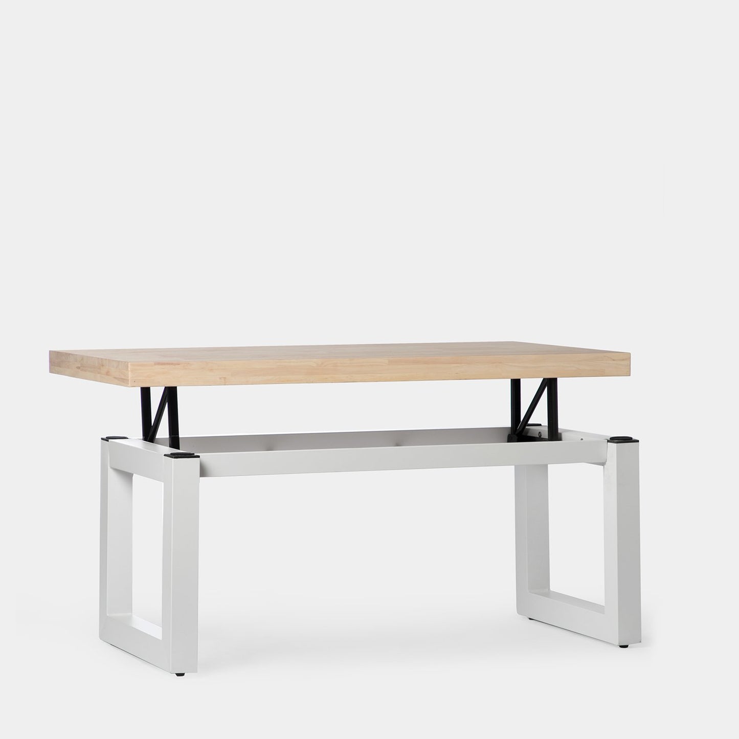 Mesa de centro elevable en madera de roble con pata blanca Alys -  Klast