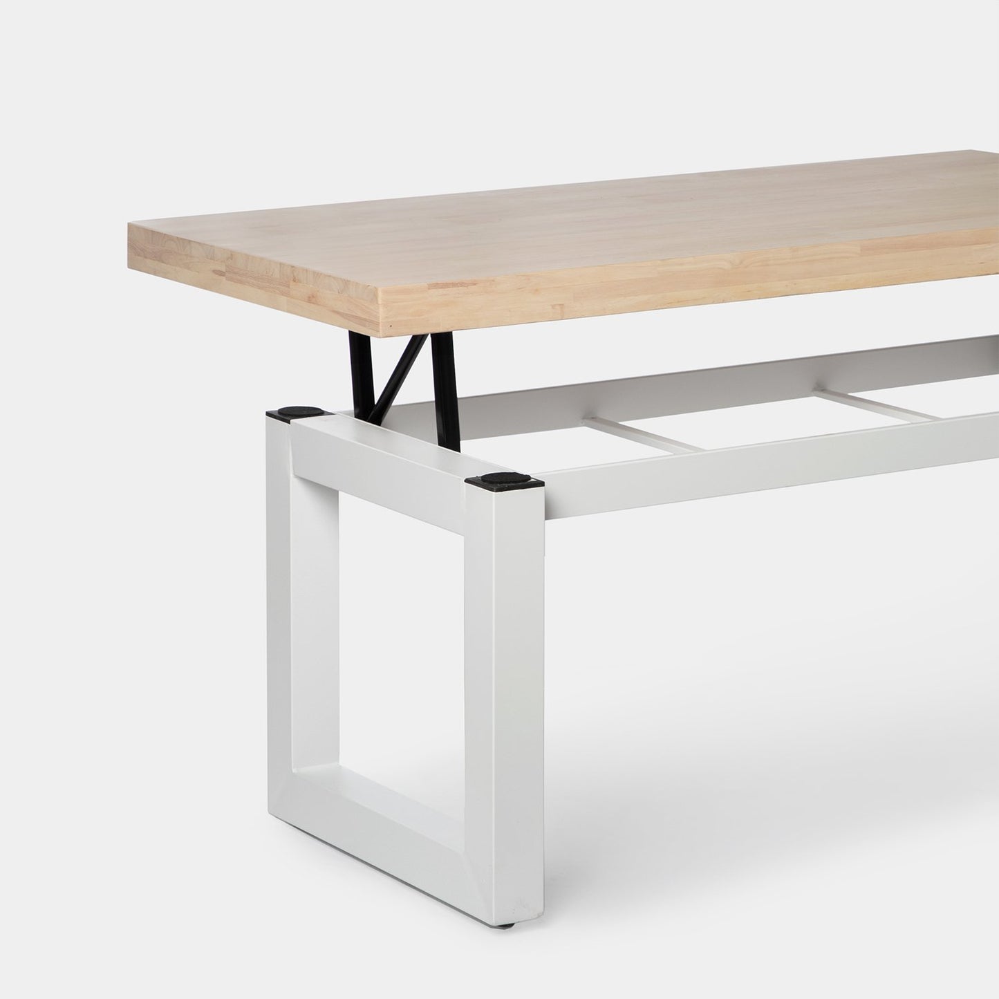 Mesa de centro elevable en madera de roble con pata blanca Alys -  Klast