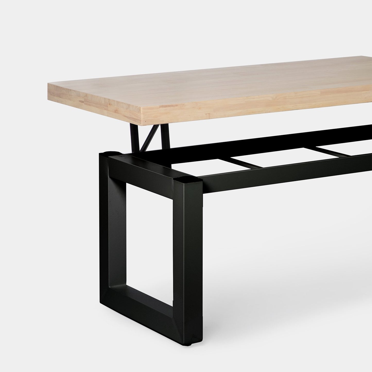 Mesa de centro elevable en madera de roble con pata negra Alys -  Klast