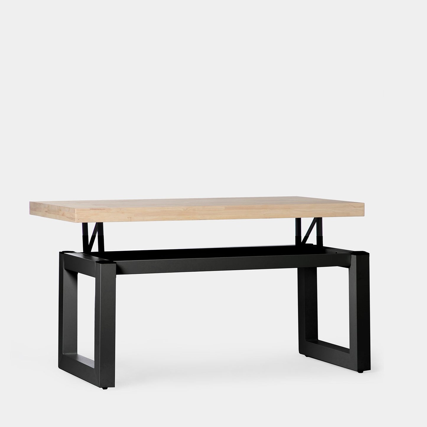 Mesa de centro elevable en madera de roble con pata negra Alys -  Klast