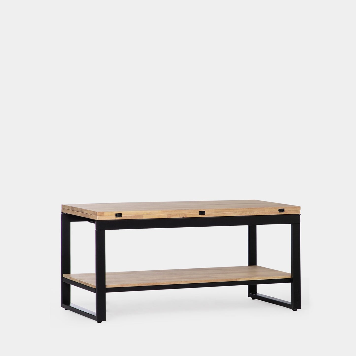 Mesa de centro elevable y extensible en madera de roble con pata negra Alvi -  Klast