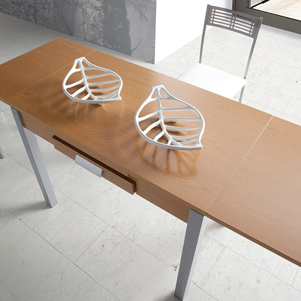 MOMMA HOME Mesa de Cocina Extensible - Modelo SILANTA - Material MDF/Metal - Medidas 100/160x60x76 cm