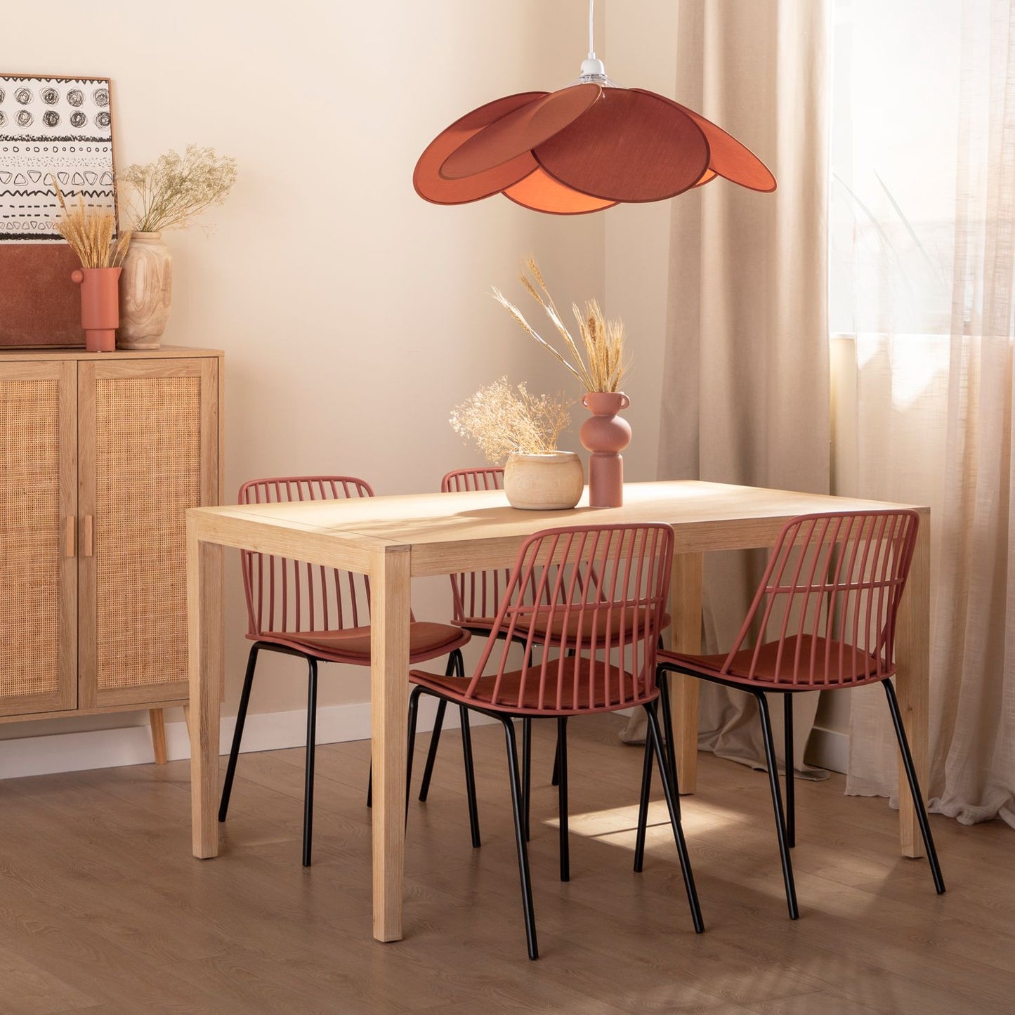 Mesa de comedor rectangular 140 en chapa de pino y madera de abedul Mara -  Klast