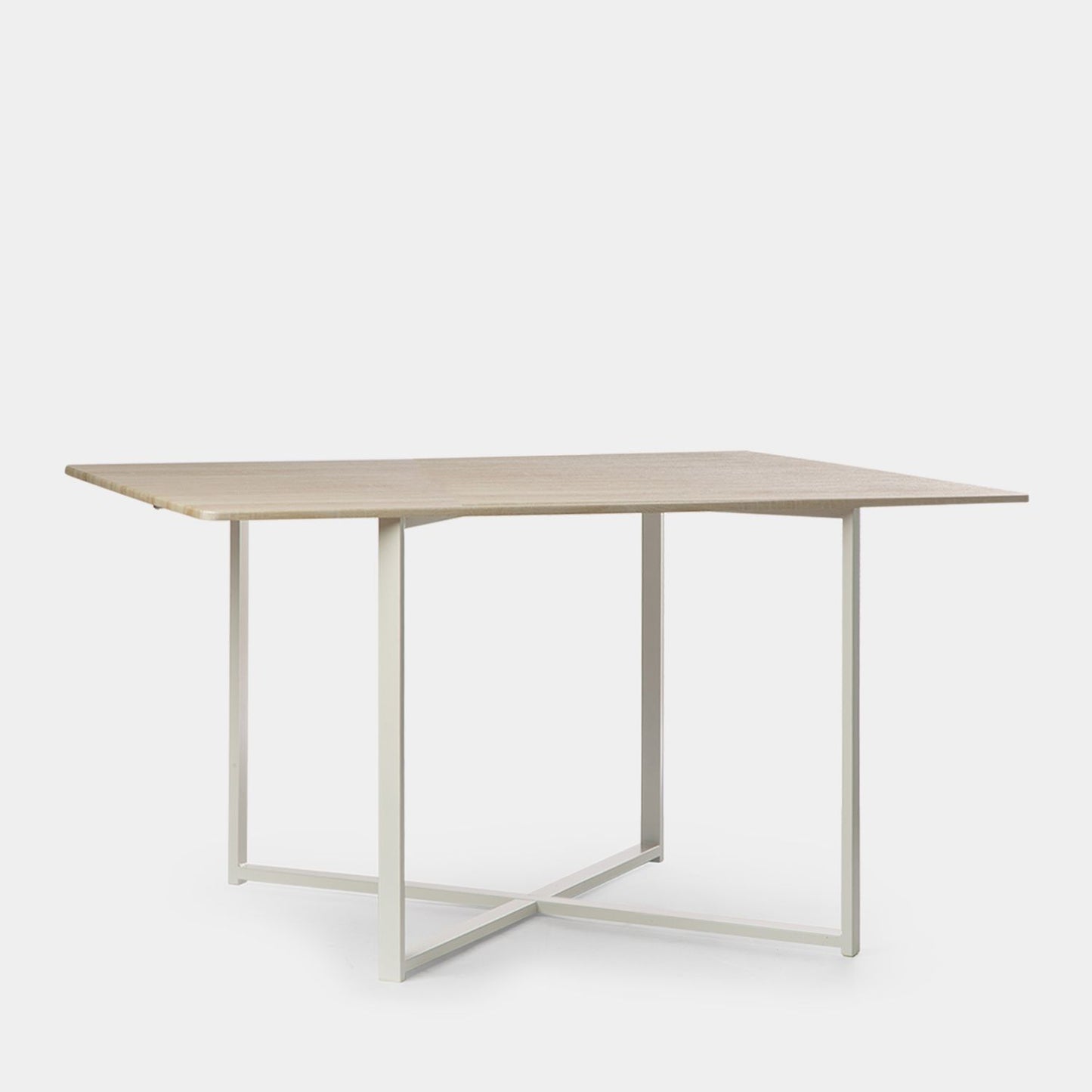 Mesa de comedor rectangular 150 en madera color natural con pata blanca Even -  Klast