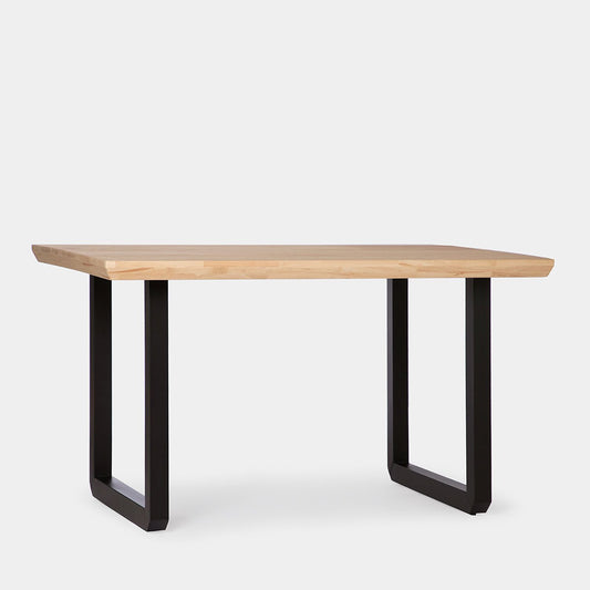 Mesa de comedor rectangular 150 en madera de roble con pata negra Conor -  Klast