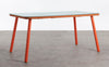Mesa de Comedor Rectangular de Aluminio y Cristal (160x90 cm) Drian Naranja intenso y Naranja - The Masie
