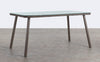 Mesa de Comedor Rectangular de Aluminio y Cristal (160x90 cm) Drian Gris topo y Marrón - The Masie