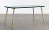 Mesa de Comedor Rectangular de Aluminio y Cristal (160x90 cm) Drian Verde Lima claro y Marrón verdoso - The Masie