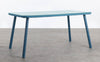 Mesa de Comedor Rectangular de Aluminio y Cristal (160x90 cm) Drian Azul Pacífico y Azul medio - The Masie