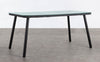 Mesa de Comedor Rectangular de Aluminio y Cristal (160x90 cm) Drian Negro y Gris medio - The Masie