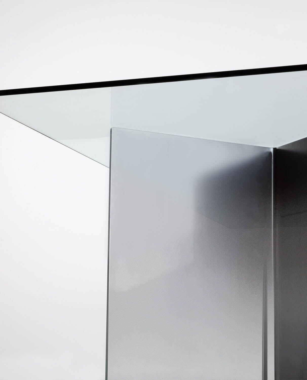 Mesa de Comedor Rectangular de Cristal Templado (210x100 cm) Audra Templado Transparente y Templado Gris - The Masie
