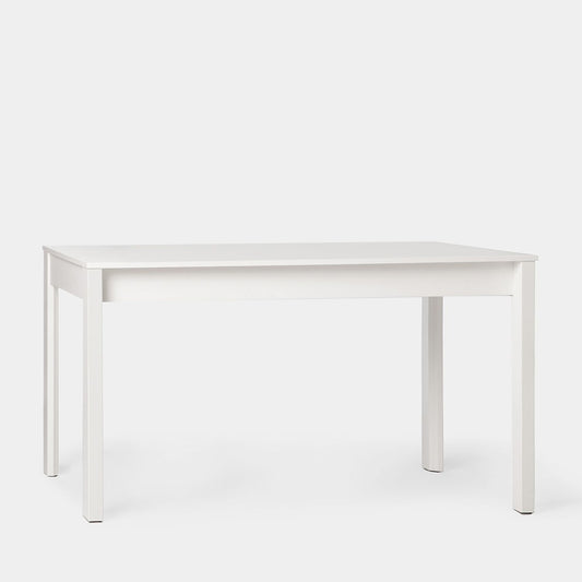 Mesa de comedor rectangular extensible 140/200 en madera color blanco Gassi -  Klast