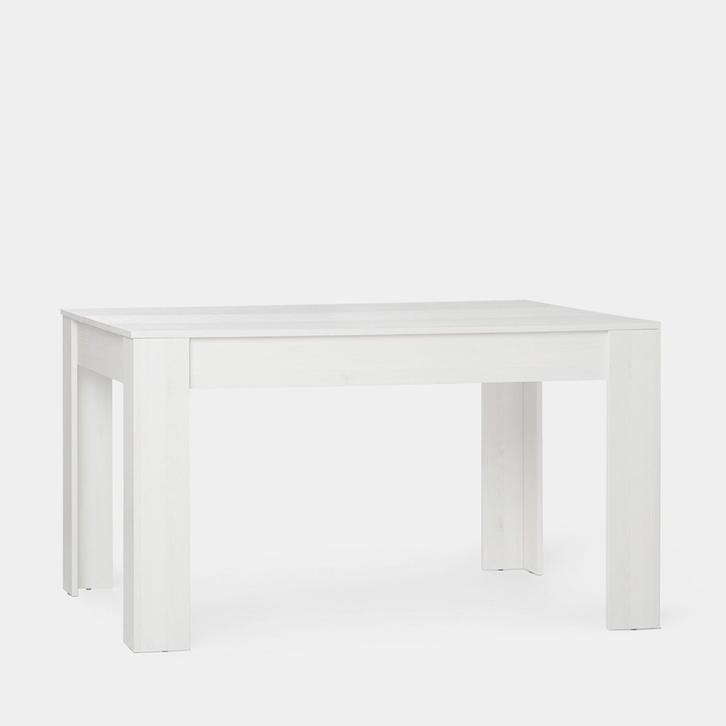 Mesa de comedor rectangular extensible 140/200 en madera color blanco Selin -  Klast