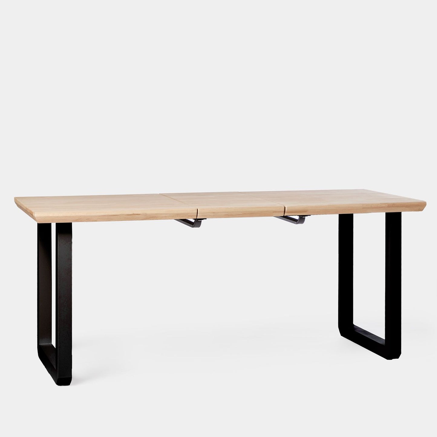 Mesa comedor rectangular extensible con tapa madera y pata metálica