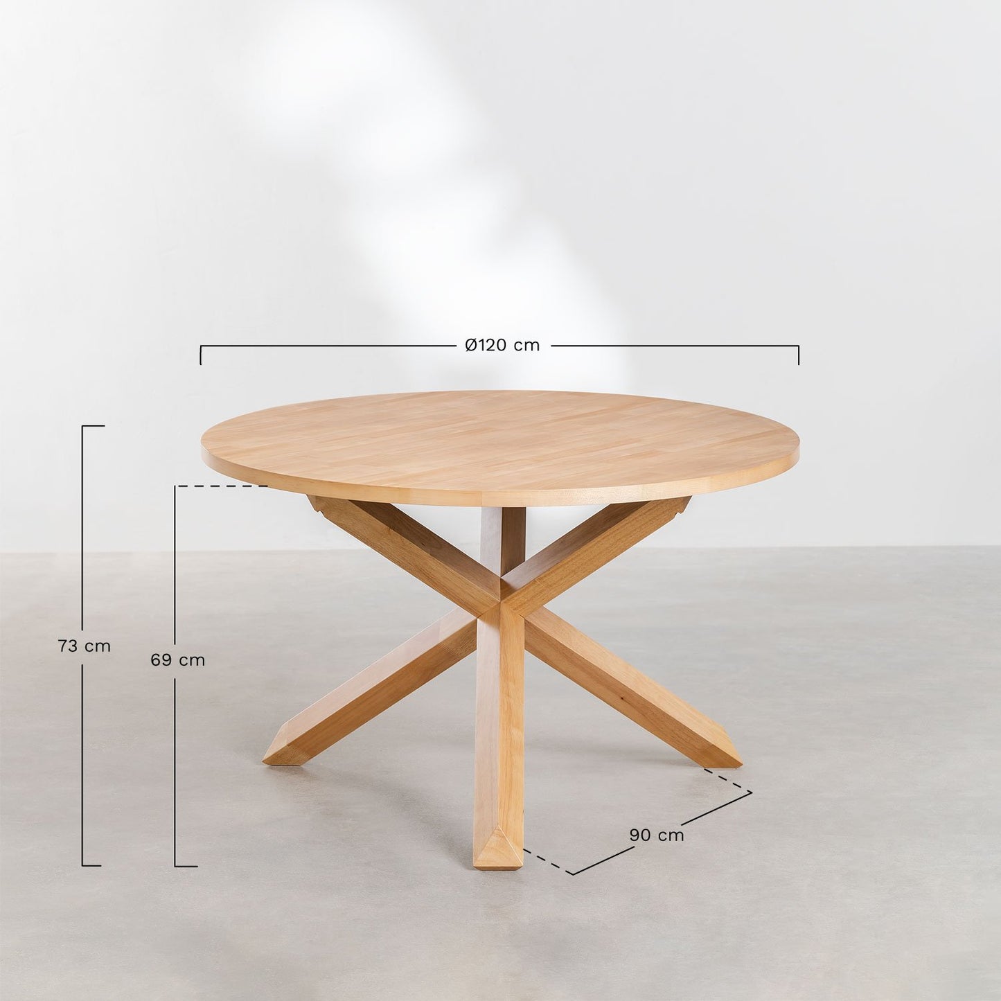 Mesa de comedor redonda en MDF y madera (Ø120 cm) Mieren Negro -  SKLUM