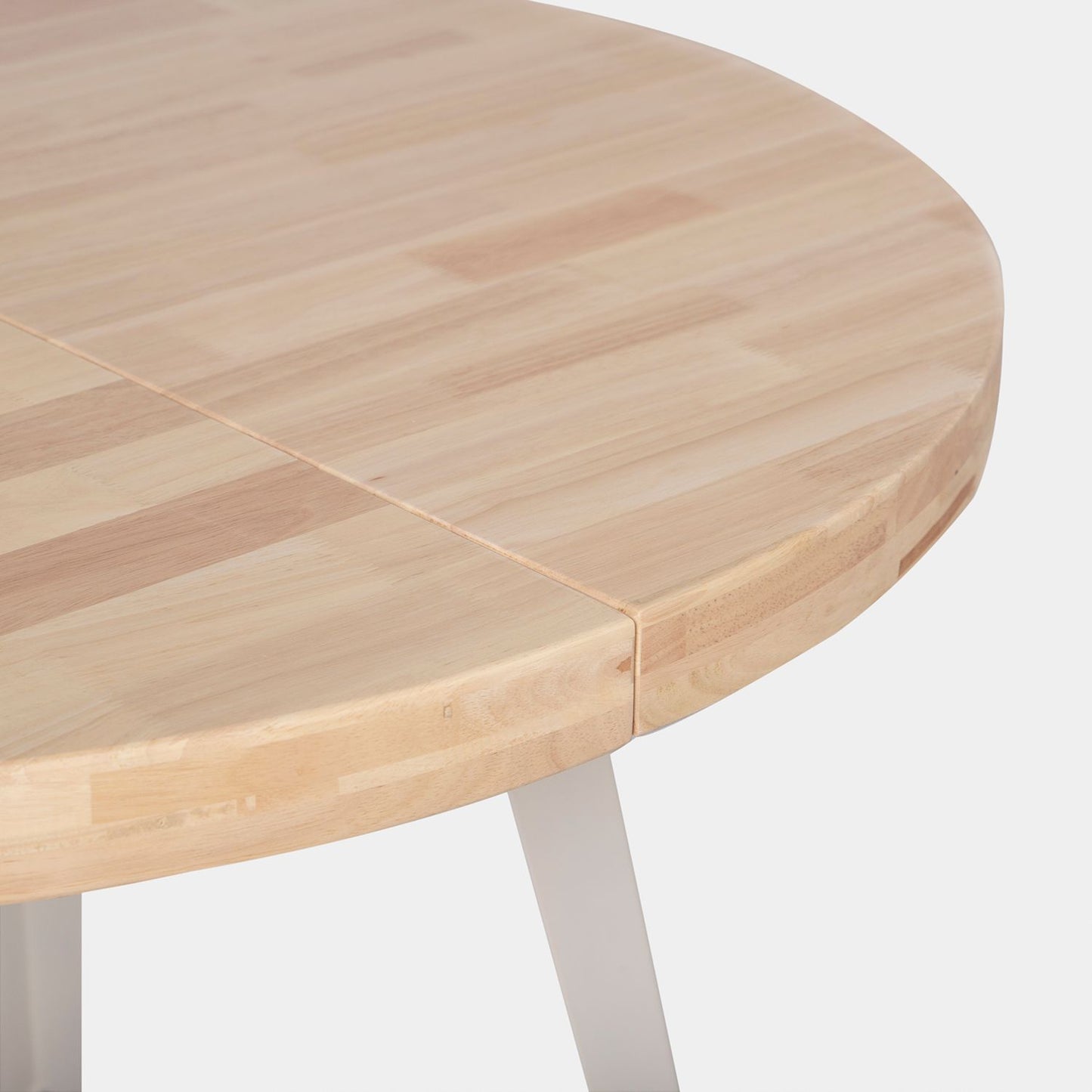 Mesa de comedor redonda extensible 100/180 en madera de roble con pata blanca Anais -  Klast