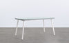 Mesa de Exterior Rectangular de Aluminio y Cristal (160x90 cm) Drian Blanco roto - The Masie