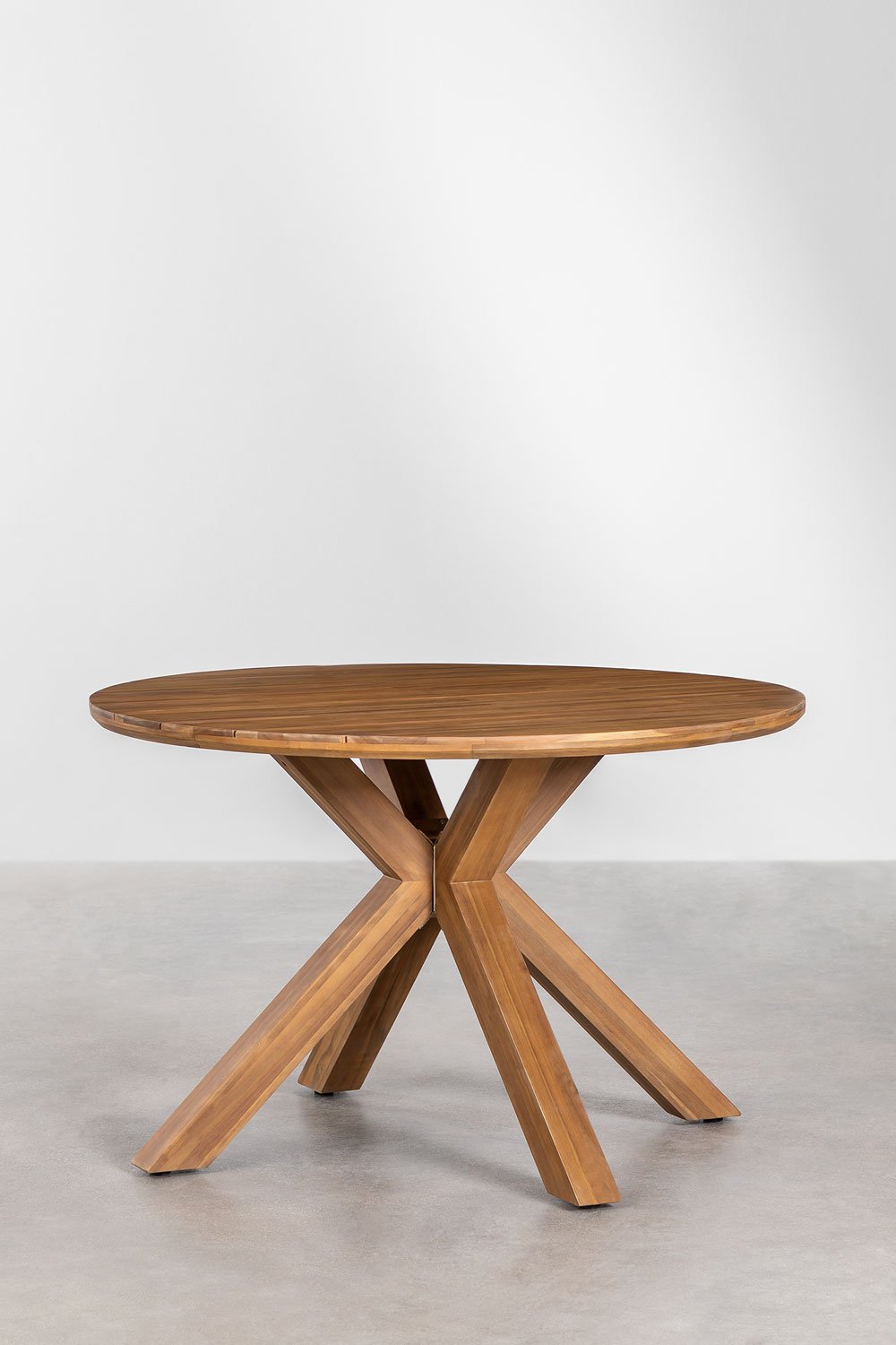 Mesa de Jardín Redonda en Madera de Acacia (Ø120 cm) Cinzia Marrón Acacia -  SKLUM