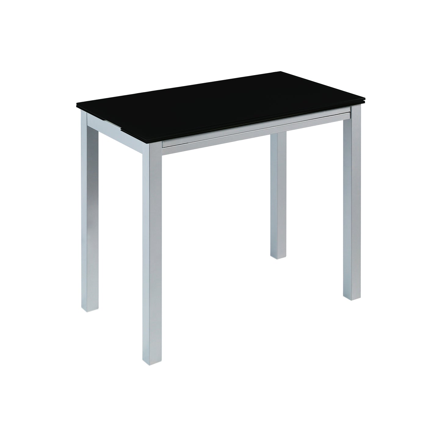 MOMMA HOME Mesa de Cocina Extensible Negro - Modelo Londres - Material Cristal Templado/Metal - Medidas 95 x 55/95 x 95 cm