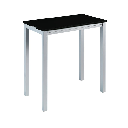 MOMMA HOME Mesa de Cocina Extensible Negro - Modelo Londres - Material Cristal Templado/Metal - Medidas 95 x 55/95 x 95 cm