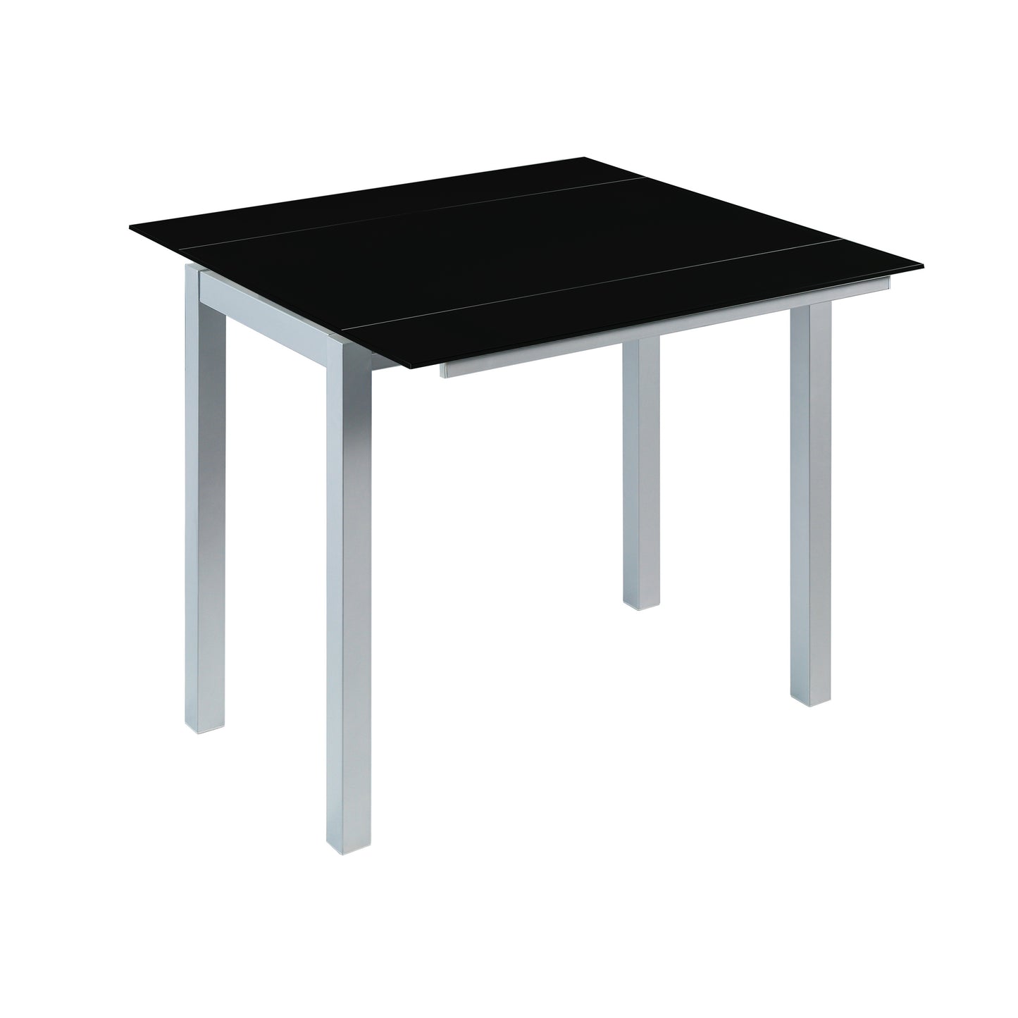 MOMMA HOME Mesa de Cocina Extensible Negro - Modelo Londres - Material Cristal Templado/Metal - Medidas 95 x 55/95 x 95 cm