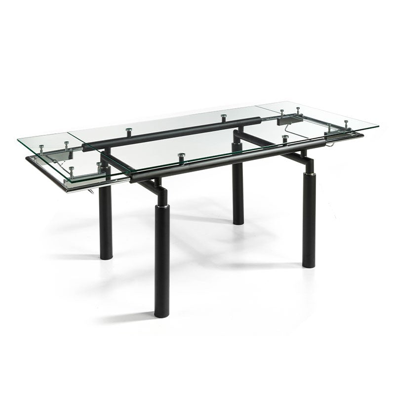 MOMMA HOME Mesa comedor extensible en cristal, estilo Industrial, Modelo MODERNA, Medidas 140/200 x 90 x 76H cm