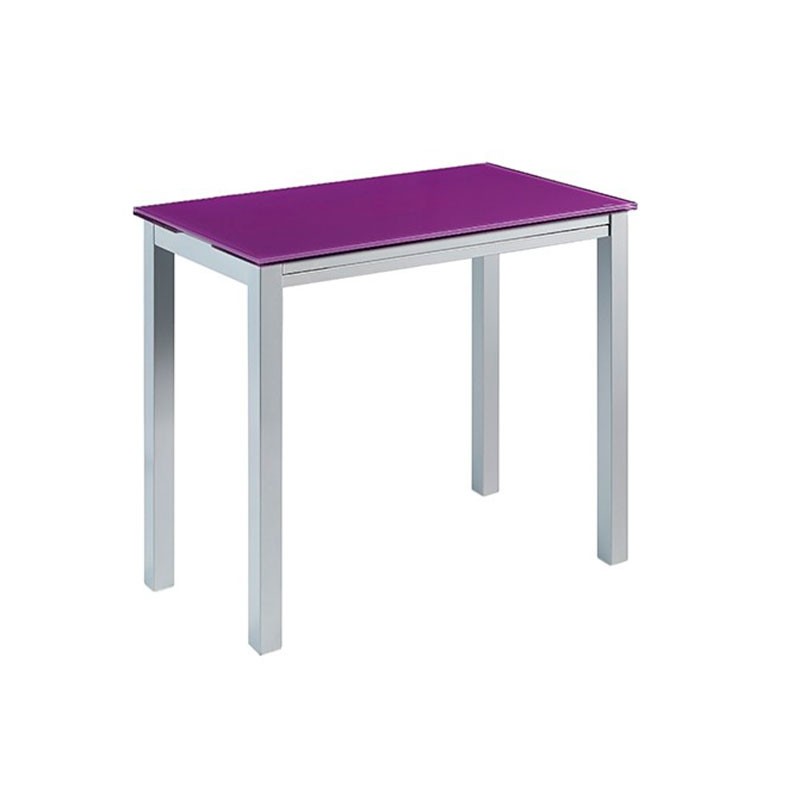 MOMMA HOME Mesa de Cocina Extensible Morado - Modelo Londres - Material Cristal Templado/Metal