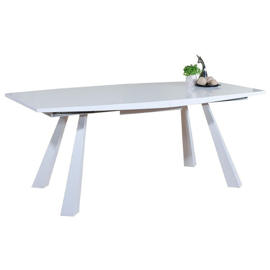 MOMMA HOME Mesa Comedor Extensible, Modelo Moroco, Acabado blanco brillo, Medidas: 180/230 x (77x95x77) x 76 cm