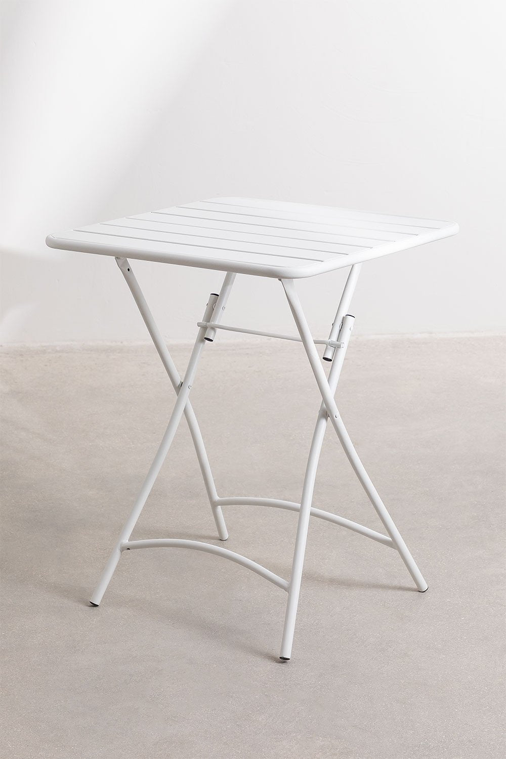 Mesa Plegable Cuadrada en Acero (60x60 cm) Janti Blanco -  SKLUM