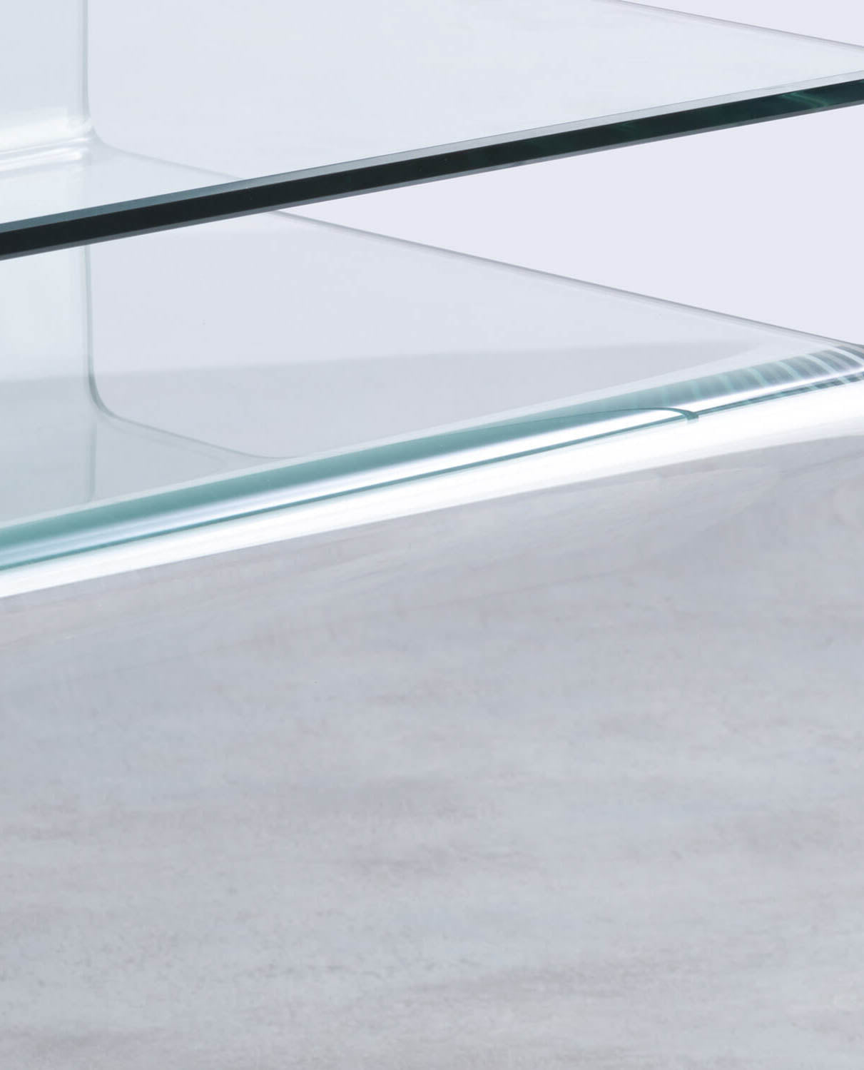 Mesa Auxiliar Cuadrada de Cristal (42x38 cm) Erox Cristal transparente - The Masie