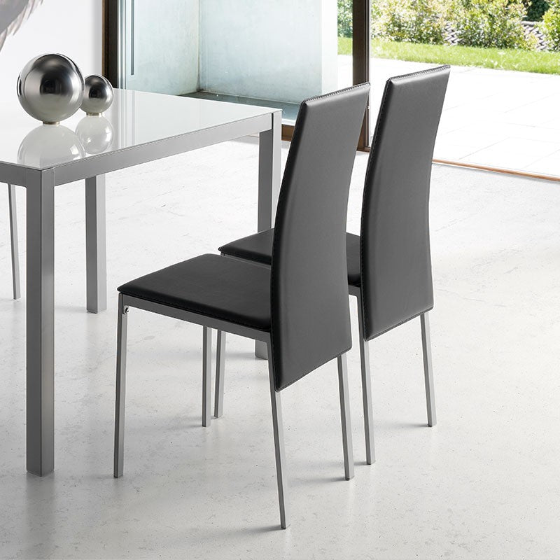 Conjunto de Mesa y Sillas Melbourne - con 4 Sillas - Mesa Fija - con Encimera de Cristal - para Salón y Cocina - Muy Elegante - Momma Home