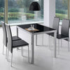 Conjunto de Mesa y Sillas Melbourne - con 4 Sillas - Mesa Fija - con Encimera de Cristal - para Salón y Cocina - Muy Elegante - Momma Home