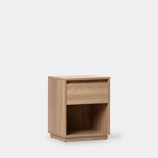 Mesita de noche de 1 cajón en madera color natural Oslo -  Klast