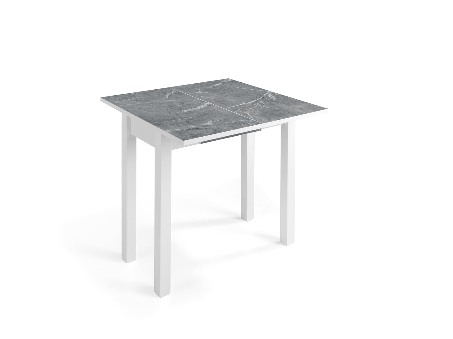 MESA DE COCINA - MODELO LAZIO- MATERIAL MDF/MARBLE BLACK- MEDIDAS 80 X 40/80 X 76 CM - Momma Home