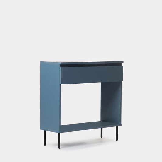 Mueble recibidor con cajón en madera color azul Esben -  Klast