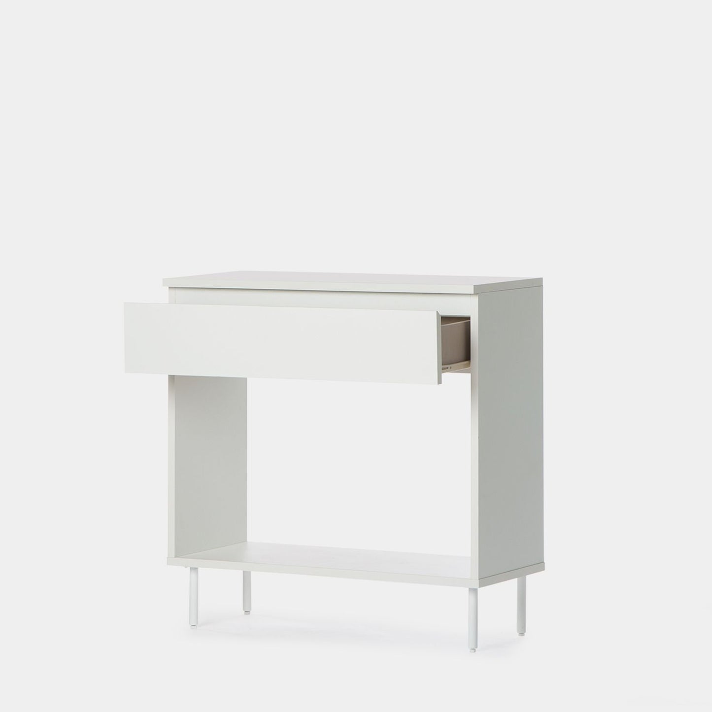 Mueble recibidor con cajón en madera color blanco Esben -  Klast