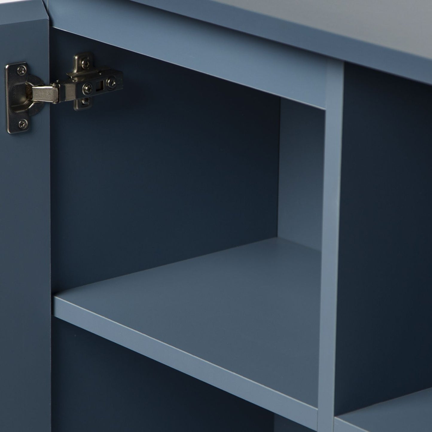 Mueble recibidor con puerta en madera color azul Esben -  Klast