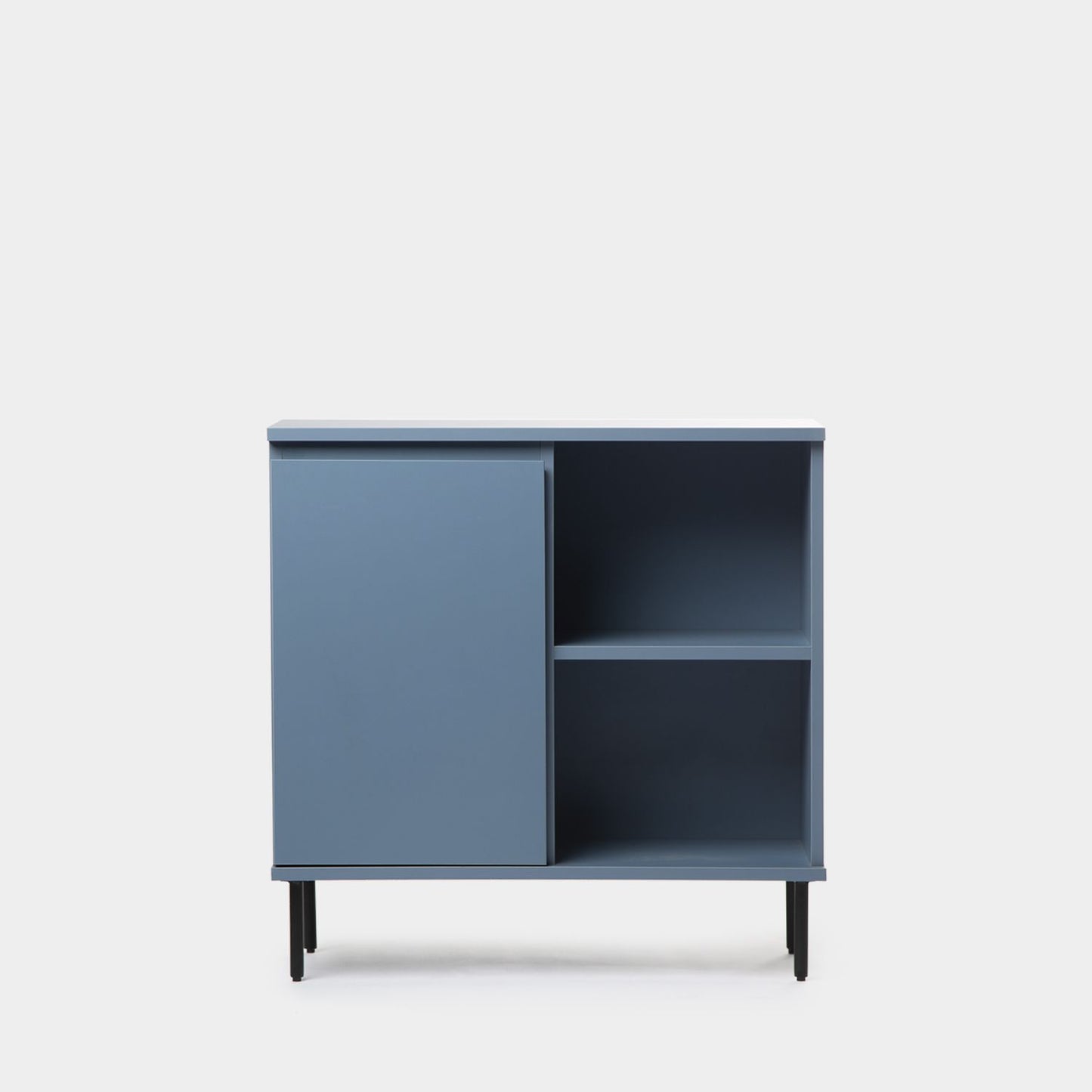 Mueble recibidor con puerta en madera color azul Esben -  Klast