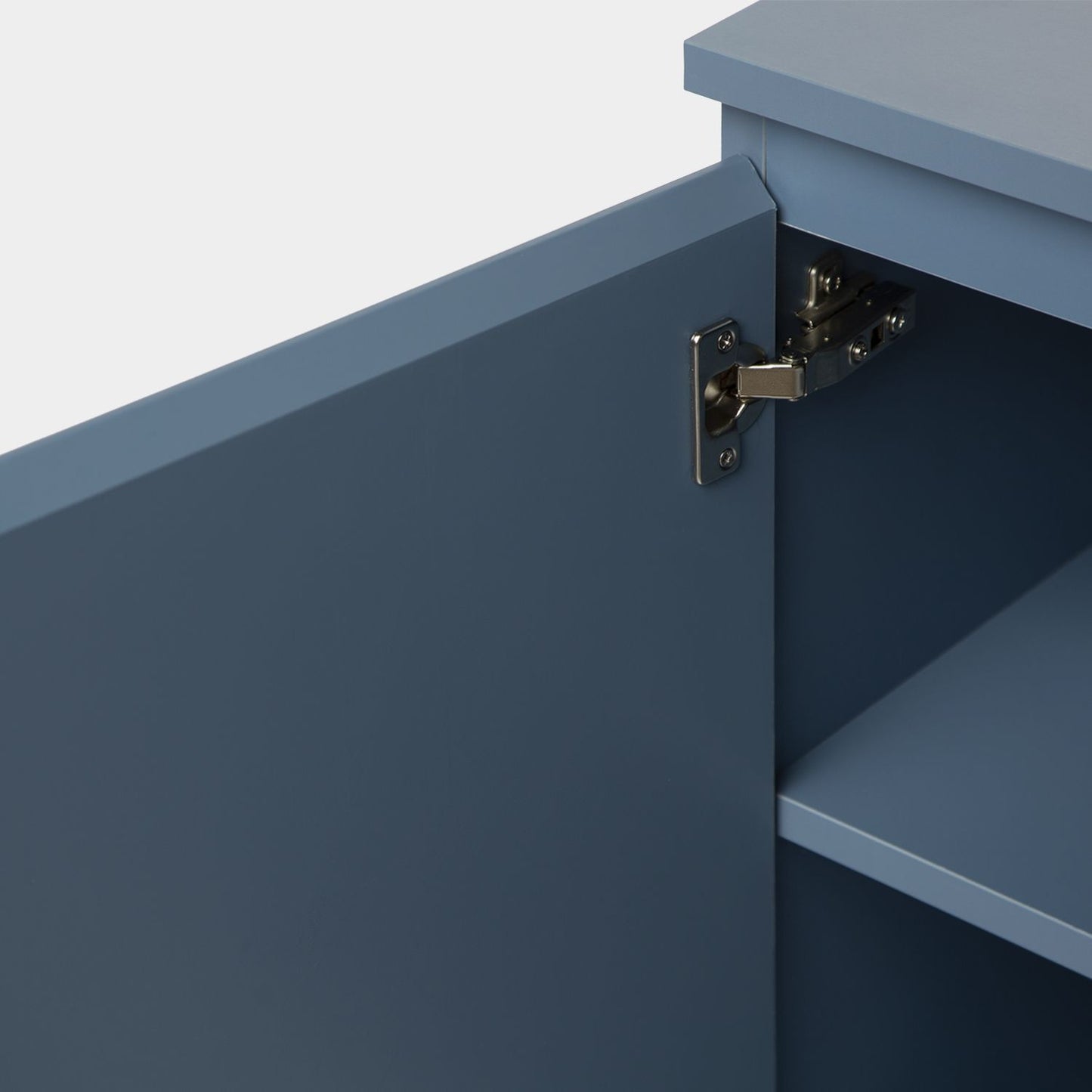 Mueble recibidor con puerta en madera color azul Esben -  Klast