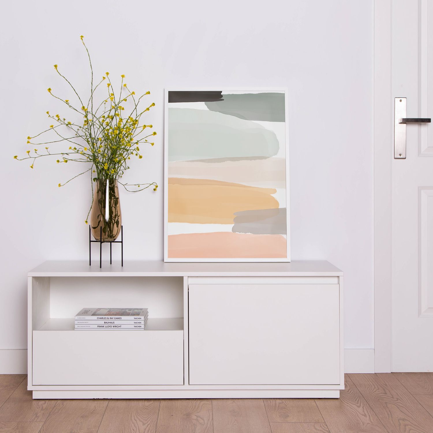 Mueble TV 120 color blanco de estilo nórdico Oslo - Klast – Bechester