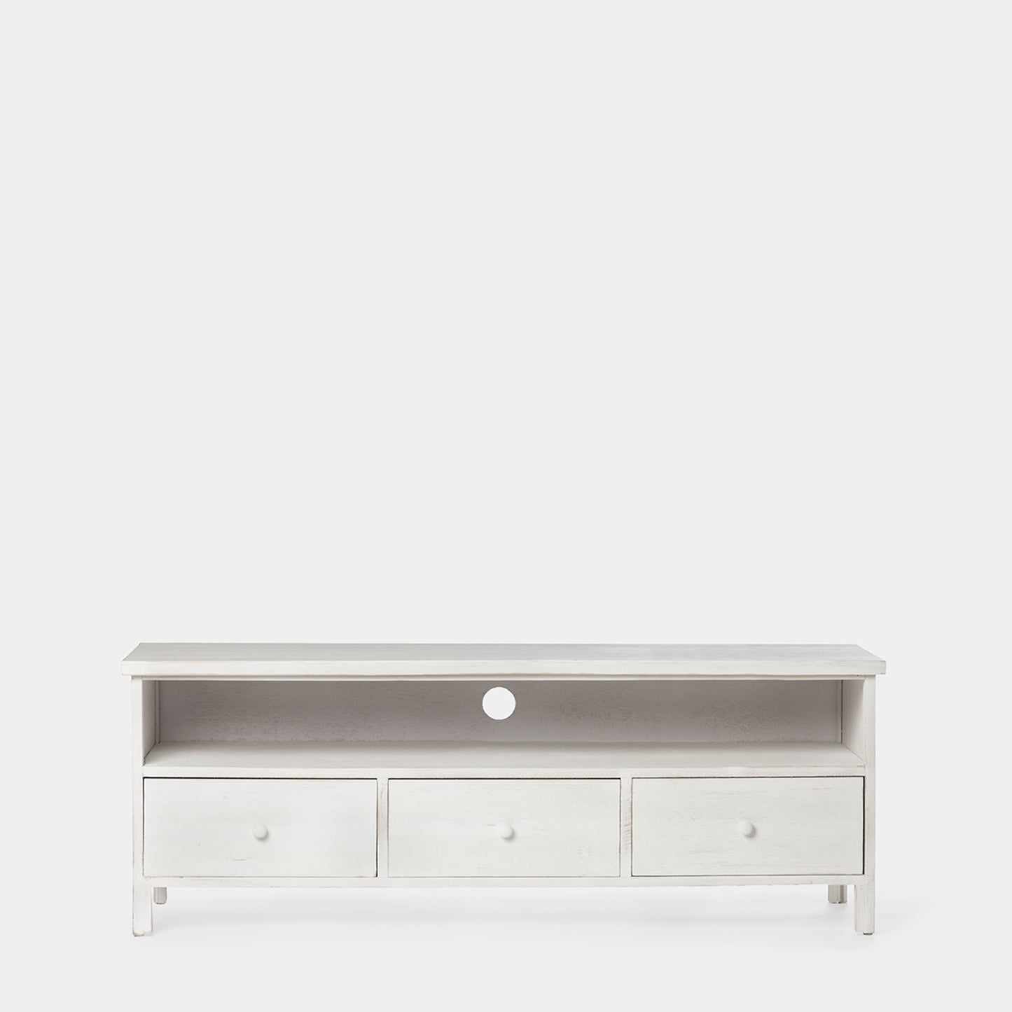 Mueble TV 140 en madera reciclada color blanco decapado Folk -  Klast