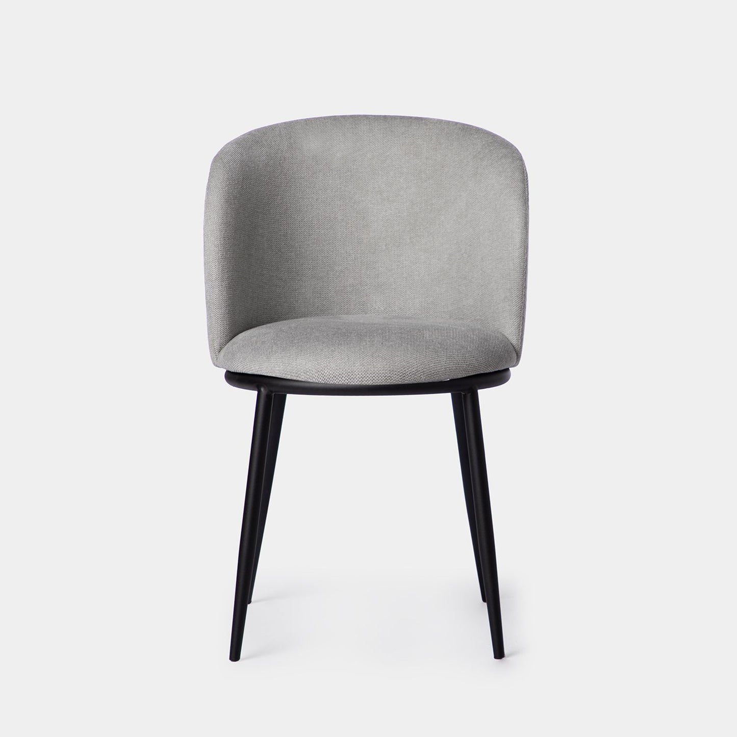 Pack 2 sillas de comedor tapizadas gris con pata negra Nolan -  Klast