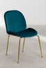 Pack de 2 sillas de comedor en terciopelo Pary Azul Turquesa Intenso -  SKLUM