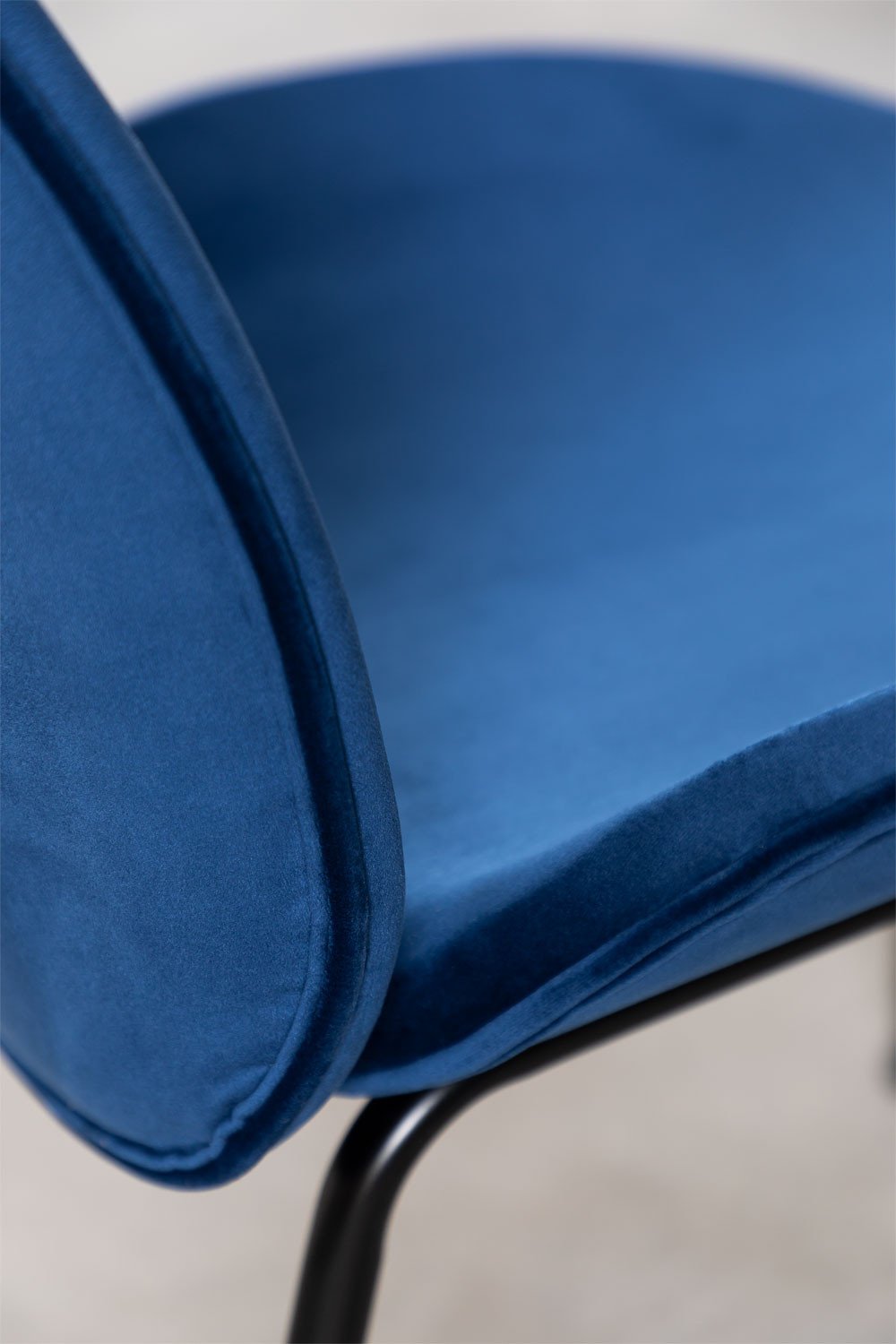 Pack de 4 sillas de comedor en terciopelo Pary Azul Marino -  SKLUM