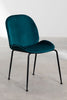 Pack de 4 sillas de comedor en terciopelo Pary Azul Turquesa Intenso -  SKLUM