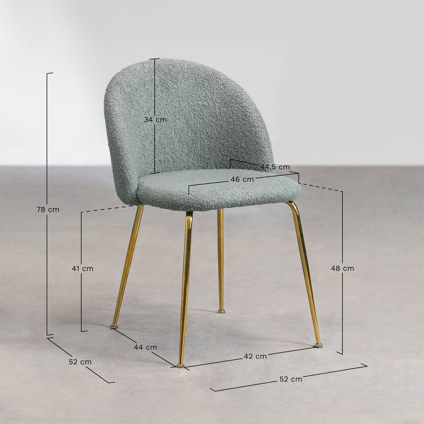 Pack de 2 Silla de Comedor en Borreguito Kana Design Celadón -  SKLUM