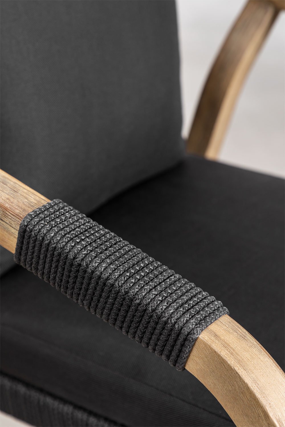 Pack de 2 Sillas de Comedor con Reposabrazos en Madera de Acacia Dubai Gris Grafito Marrón Acacia Rústico -  SKLUM